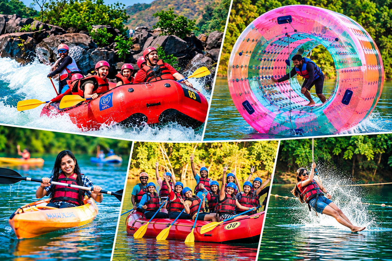 4 Water Activities with 1.5 km Rafting